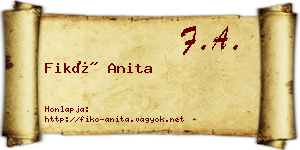 Fikó Anita névjegykártya